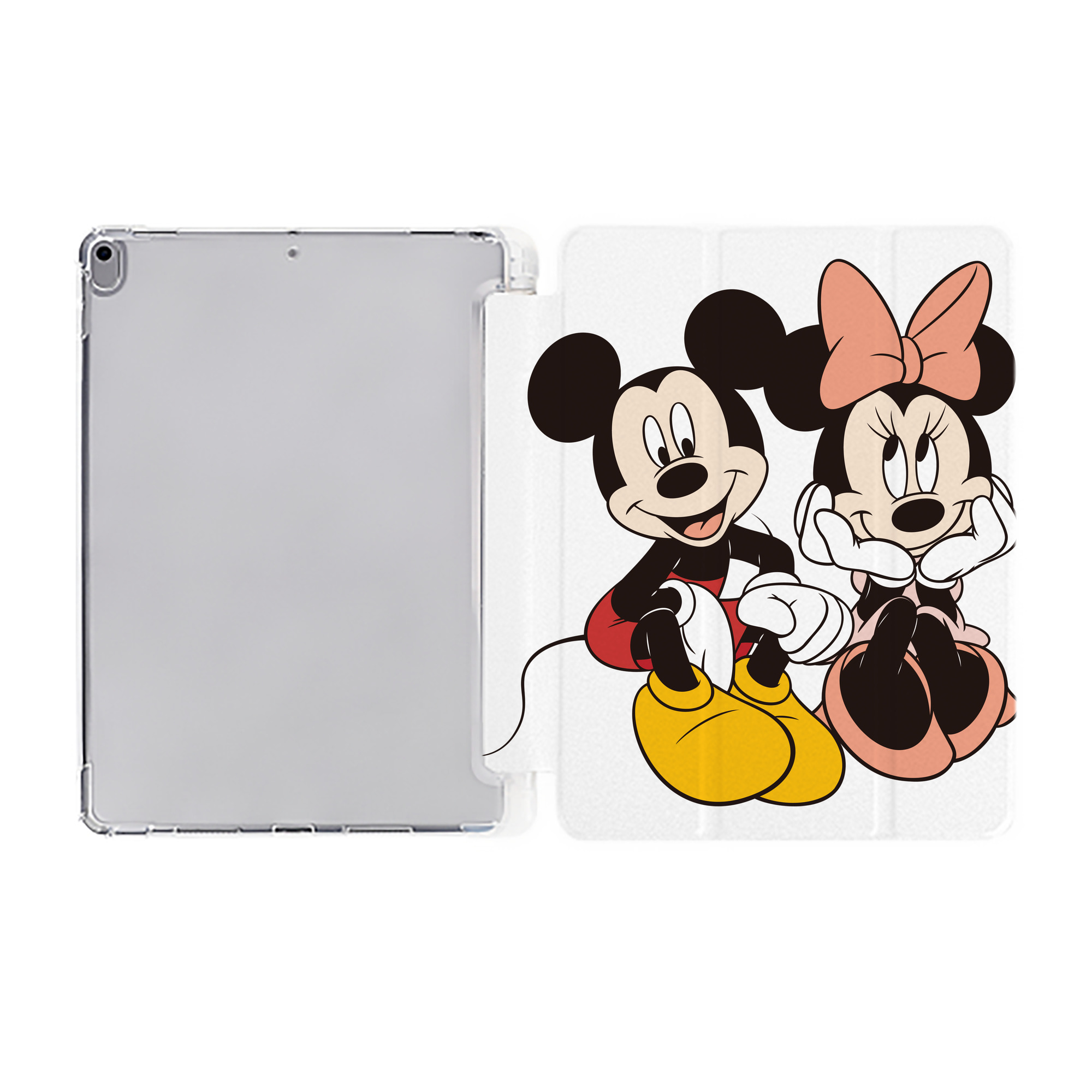 ミッキーマウス Mickey Mouse IPad ケース ペン収納付き 三つ折りスタンド PUレザー×シリコン 対応機種9.5/10.5/10.9インチ